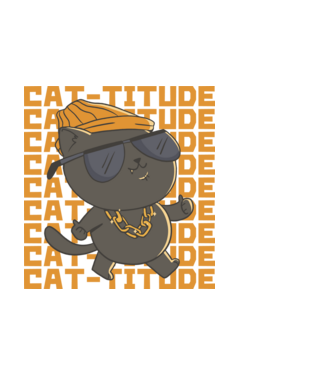 CatTitude minta fekete pólón