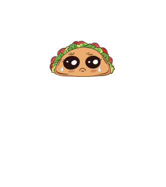 Szomorú Taco minta fehér pólón