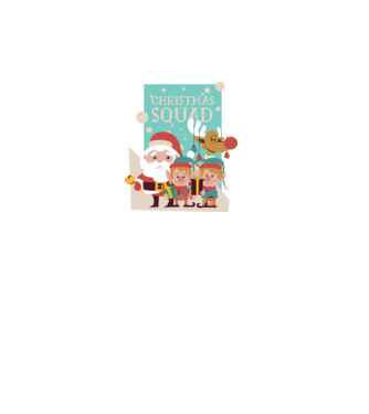 Christmas Squad Karácsonyi Osztag minta türkiz pólón