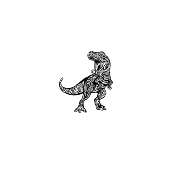 Mandala Trex minta szürke pólón