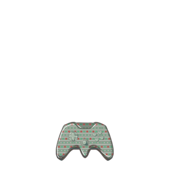 Karácsonyi Kontroller Gamer minta világos rózsaszín pólón