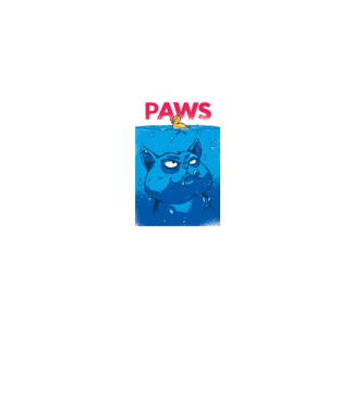 Paws Macska támadásban minta fekete pólón
