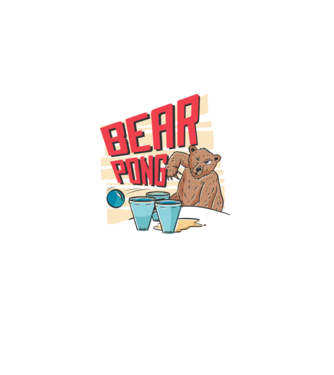 Bear Pong minta fekete pólón
