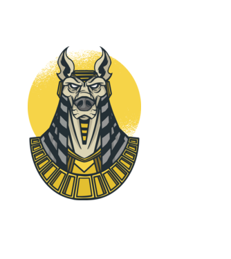 Anubis minta fekete pólón