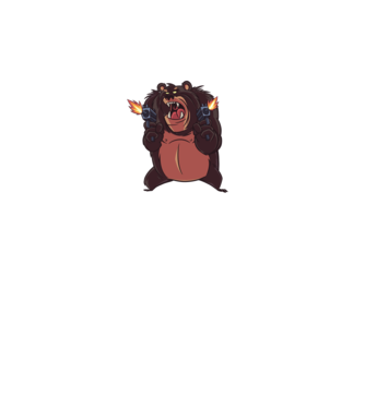Pew Pew Madafakas Medve minta fekete pólón