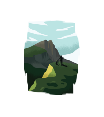 Munros mászó minta fehér pólón