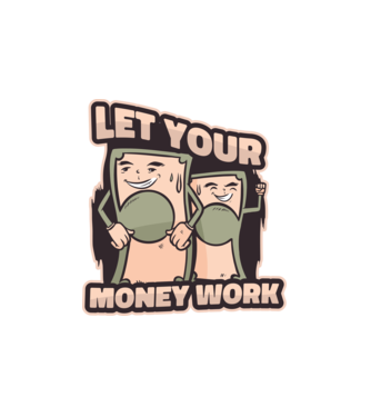 Let your money work minta fehér pólón