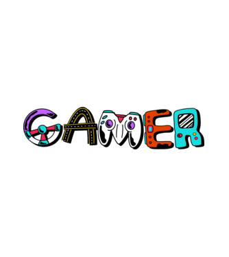 Gamer Felirat minta fehér pólón