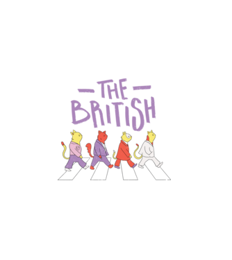 The British Cicák minta fehér pólón