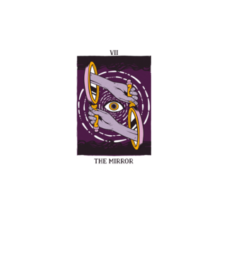 Tarot kártya minta szürke pólón
