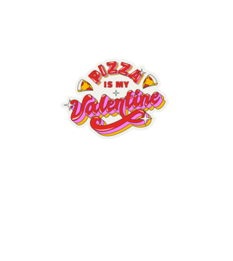 Pizza is my valentine minta türkiz pólón