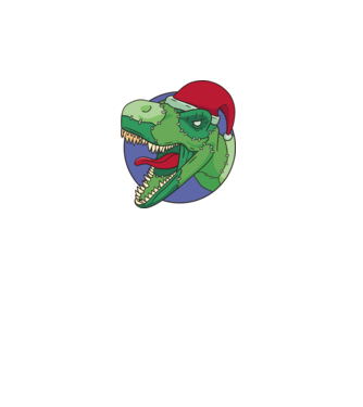 T-rex Santa minta fehér pólón