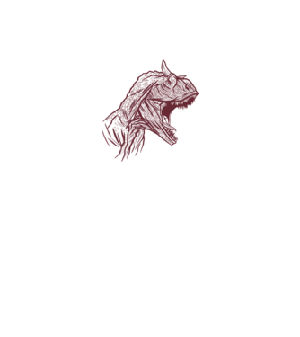 Carnotaurus minta fehér pólón