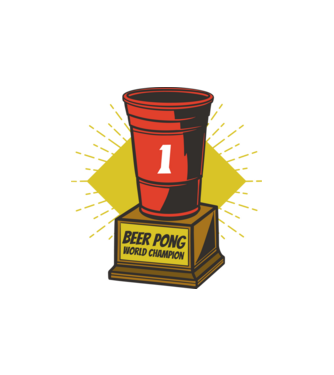 Beer pong világbajnok minta homokszín pólón