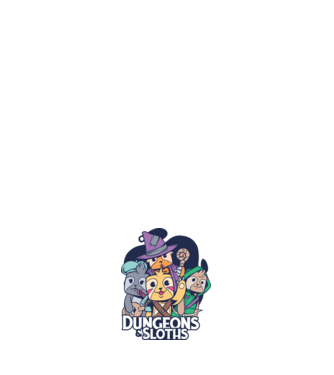 Sloths Dungeons minta fehér pólón