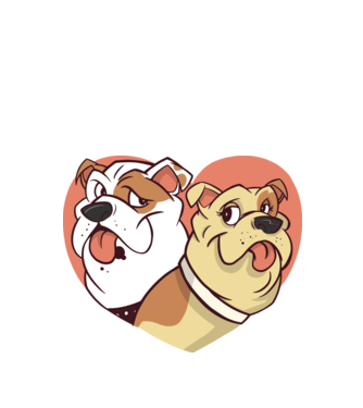 Bulldog Szerelem minta fekete pólón