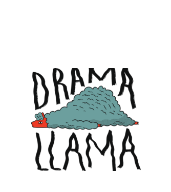 Dráma Láma minta fehér pólón