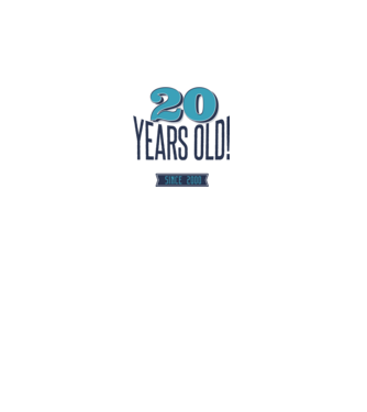 20 years old awesome since 2000 minta fehér pólón
