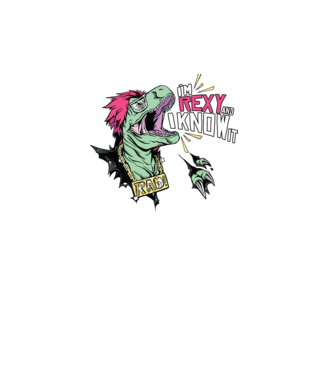I'm Rexy and I know it - vicces Dinoszaurusz póló minta fehér pólón