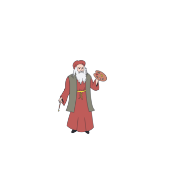 Leonardo Da Vinci minta fehér pólón