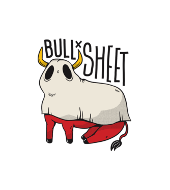 Bull sheet minta fehér pólón