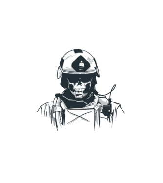 Special Force Skull minta fehér pólón