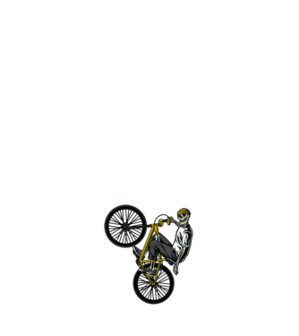 Csontváz BMX minta fehér pólón