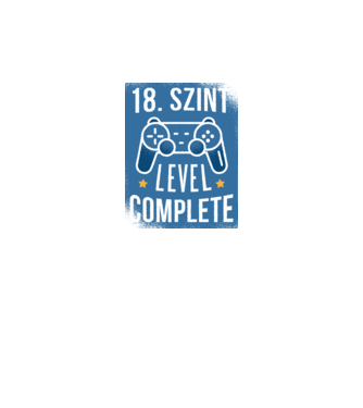 18. szint level completed minta fekete pólón