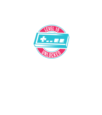 Level 15 Unlocked 15 éves születésnap minta fehér pólón