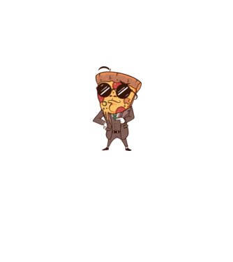 Öltönyös Pizza Ügynök minta farmerkék pólón