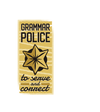 Grammar Police - Nyelvtan Rendőrség minta fekete pólón
