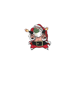Santa fegyverrel minta világos rózsaszín pólón