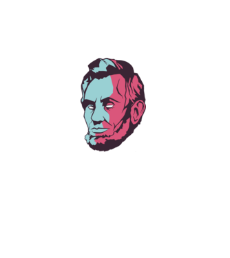Abraham Lincoln minta szürke pólón