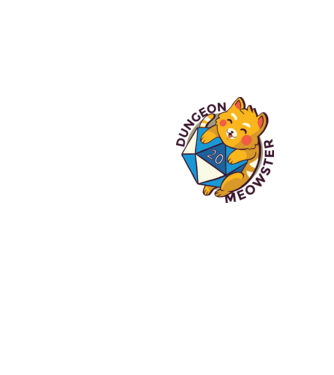 Dungeon Meowster szerepjátékos RPG cicás póló minta neonsárga pólón