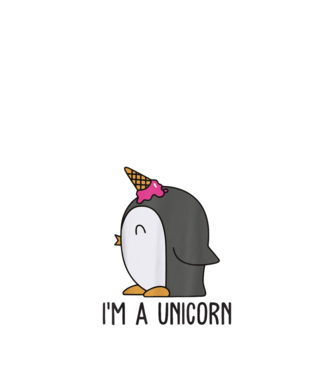 I'm a unicorn - pingvin minta homokszín pólón