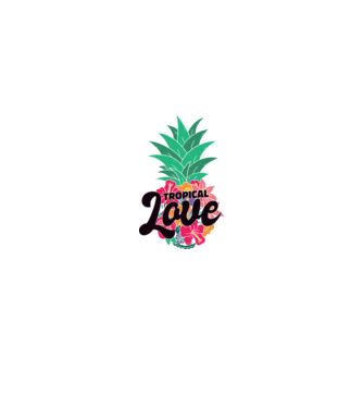 Tropical Love Ananász minta fehér pólón