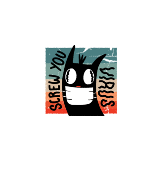 Screw You Virus minta fekete pólón