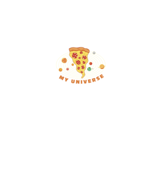 Pizza univerzum minta fekete pólón