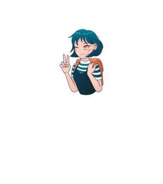 Anime Lány minta fehér pólón