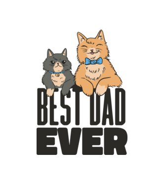 Best Cat Dad Ever - Legjobb Cicás Apa minta fehér pólón