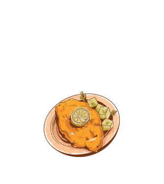Rántott hús Wiener Schnitzel minta sötétkék pólón