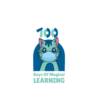 100 Days Of Magical learning minta fehér pólón