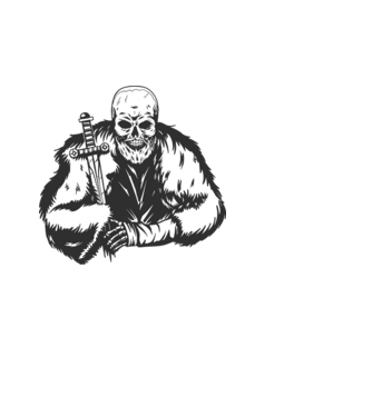 Viking Skull minta fehér pólón