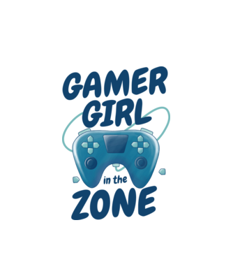 Gamer lány minta fehér pólón