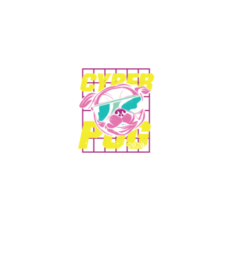 Cyber Pug Mopsz minta farmerkék pólón