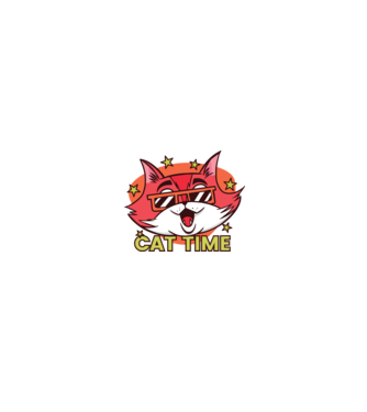 Cat Time Cica Idő minta fehér/piros pólón