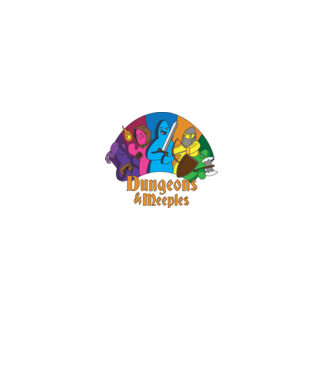 Dungeons Meeples minta fekete pólón
