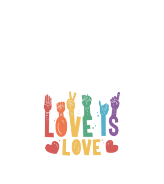 Love is love LGBTQ szerelem minta fekete pólón