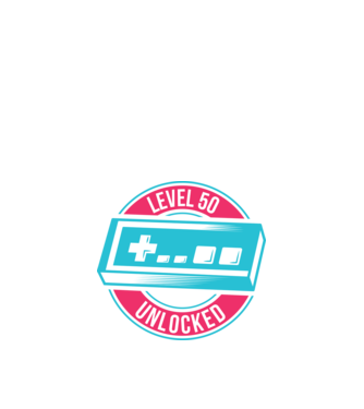 Level 50 Unlocked 50 éves születésnap minta fehér pólón