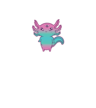 Cuki Axolotl minta fekete pólón